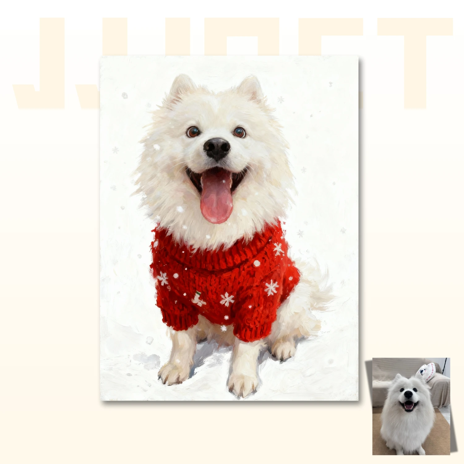 Customized Christmas Red Costume Portraits for Pets - Image 2
