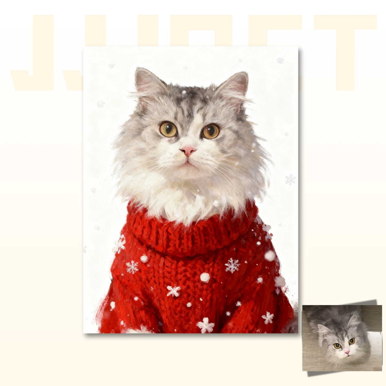 Customized Christmas Red Costume Portraits for Pets - Image 3