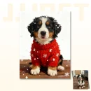 Customized Christmas Red Costume Portraits for Pets