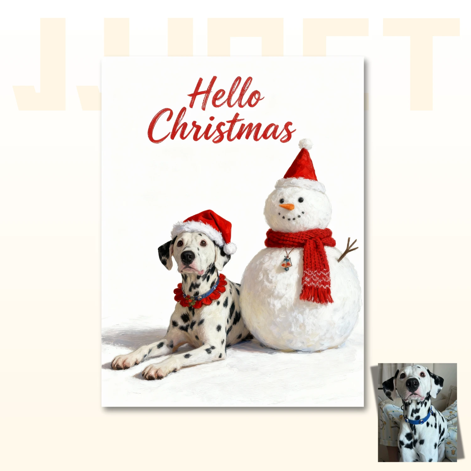 Customized Snowman-Themed Christmas Pet Portraits