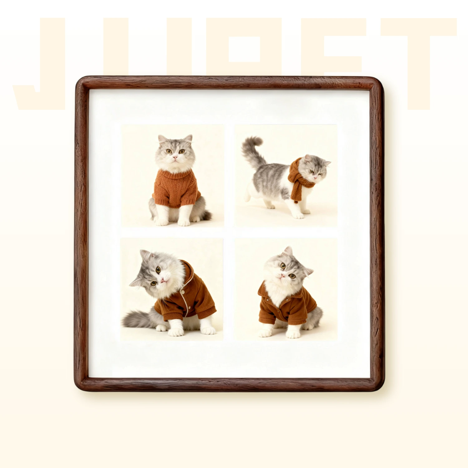 Customizable Pet Photo Frame - Autumn Theme - Multi-Opening Display