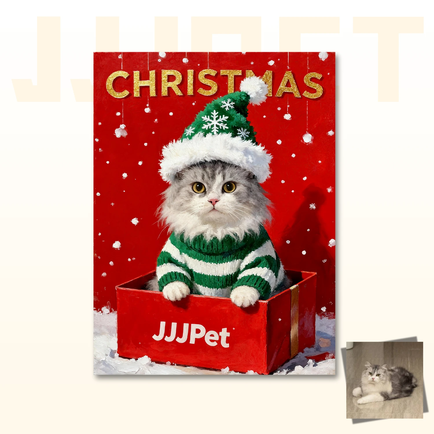 Custom Pet Portrait - Christmas Theme - Image 3