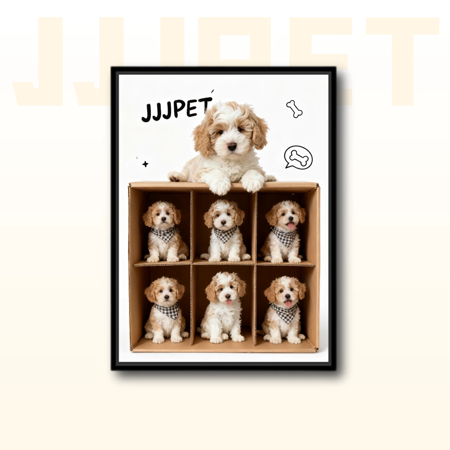 Custom Pet Portrait Cardboard Box Theme for Dogs & Cats